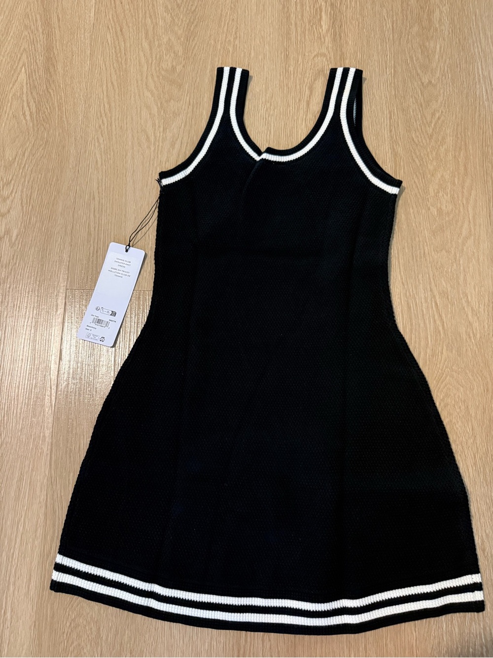 ALO Yoga Tennis Club Sweater Knit Dress with White Stripe Trim - Picture 4 of 6
